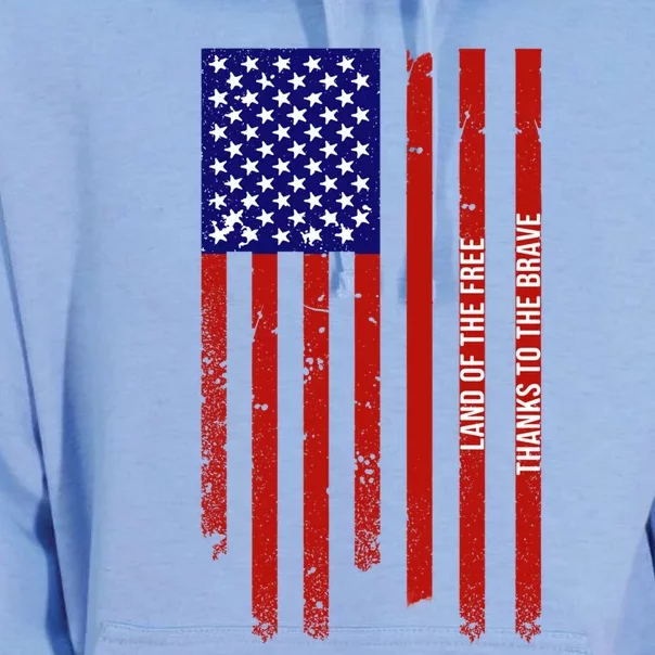 Land Of The Free Thanks To The Brave Veterans Day Gift Unisex Surf Hoodie