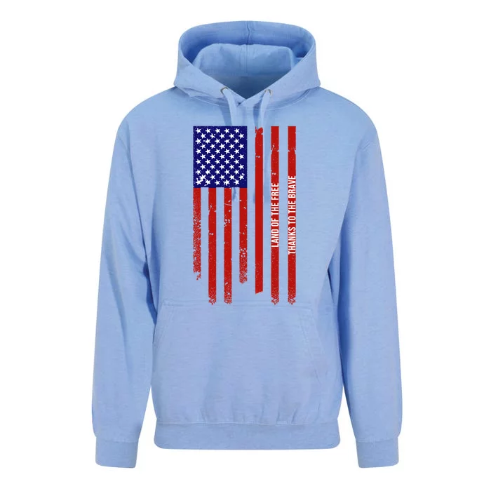 Land Of The Free Thanks To The Brave Veterans Day Gift Unisex Surf Hoodie