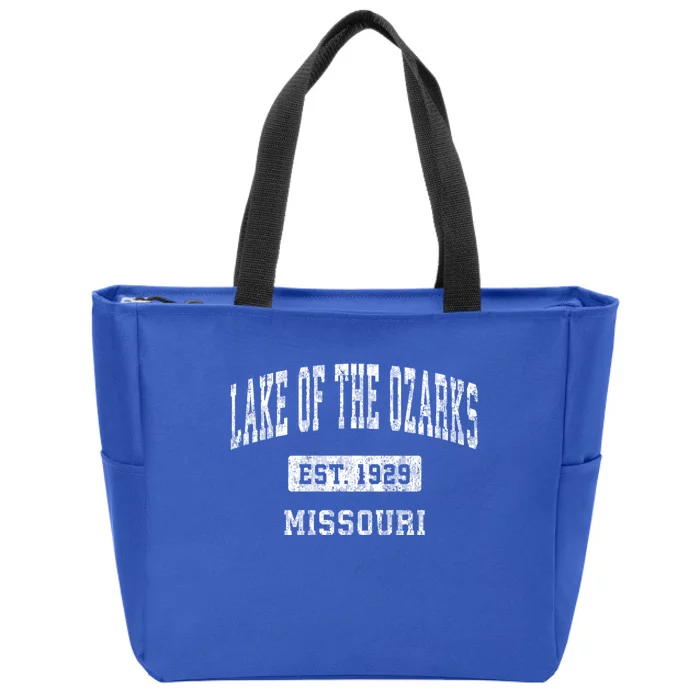 Lake Of The Ozarks Missouri Mo Vintage Established Sports Design Zip Tote Bag