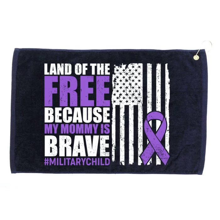 Land Of The Free Because My Mommy Is Brave #Militarychild Grommeted Golf Towel