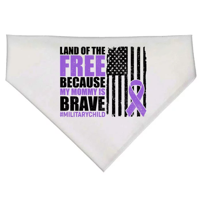 Land Of The Free Because My Mommy Is Brave #Militarychild USA-Made Doggie Bandana