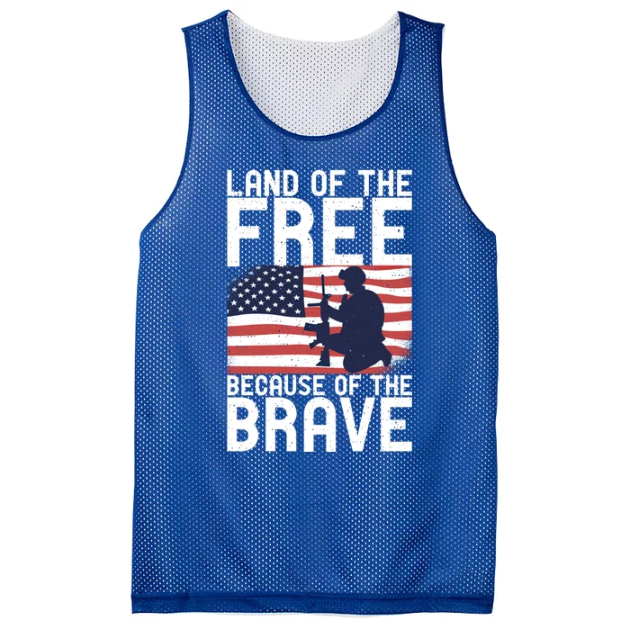 Land Of The Free Because Of The Brave Memorial Day Gift Mesh Reversible Basketball Jersey Tank