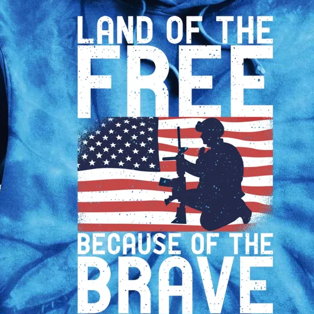 Land Of The Free Because Of The Brave Memorial Day Gift Tie Dye Hoodie