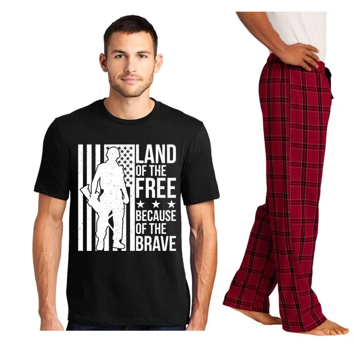 Land Of The Free Because Of The Brave Memorial Day Cute Gift Pajama Set