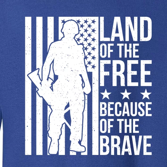 Land Of The Free Because Of The Brave Memorial Day Cute Gift Toddler Sweatshirt