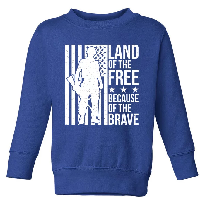 Land Of The Free Because Of The Brave Memorial Day Cute Gift Toddler Sweatshirt