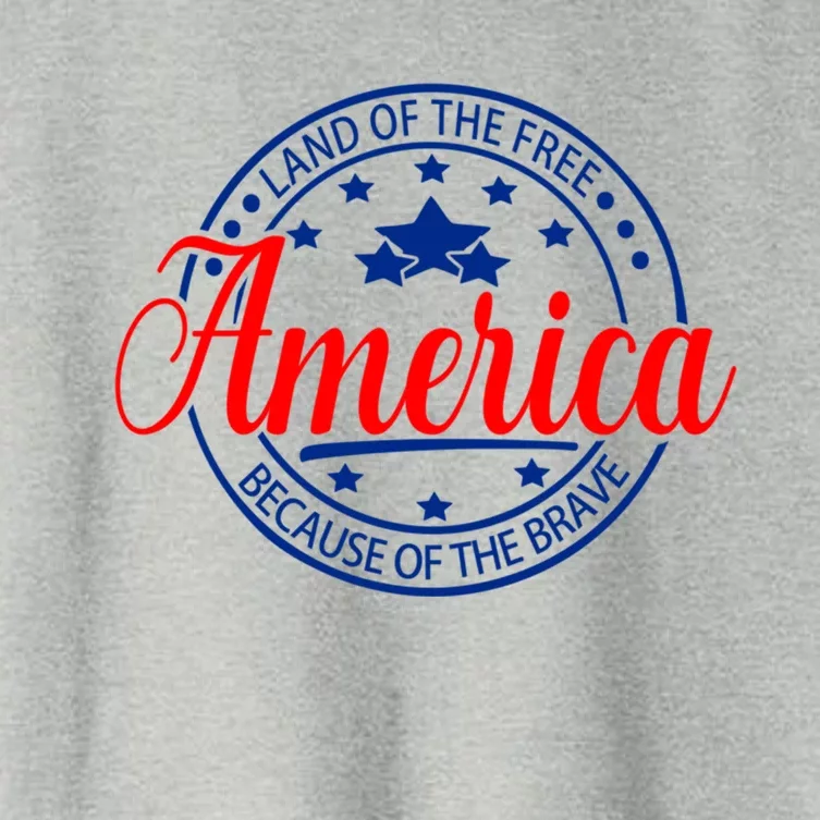 Land Of The Free Because Of The Brave America Proudpatriotic Funny Gift Women's Crop Top Tee