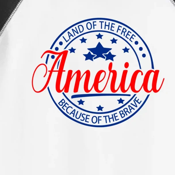 Land Of The Free Because Of The Brave America Proudpatriotic Funny Gift Toddler Fine Jersey T-Shirt