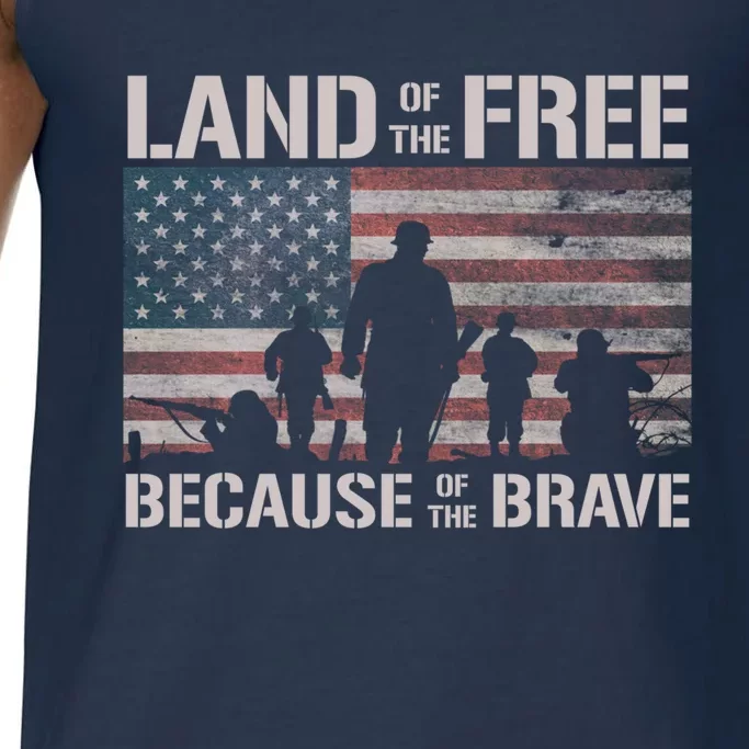 Land Of The Free Because Of The Brave American Flag Meaningful Gift Comfort Colors® Tank Top