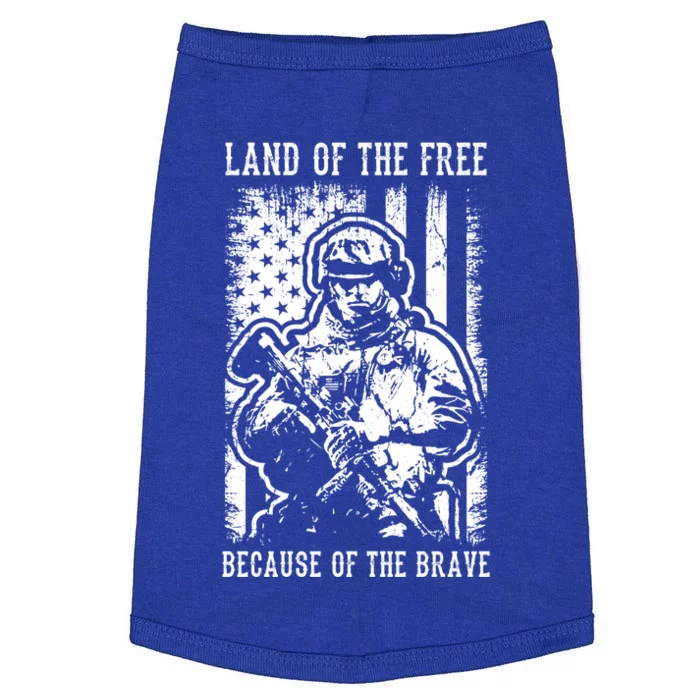 Land Of The Free Because Of The Brave Great Gift Doggie Tank