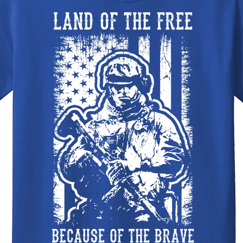 Land Of The Free Because Of The Brave Great Gift Kids T-Shirt