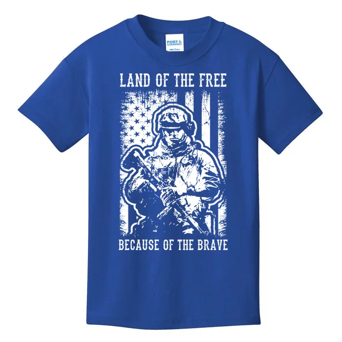 Land Of The Free Because Of The Brave Great Gift Kids T-Shirt