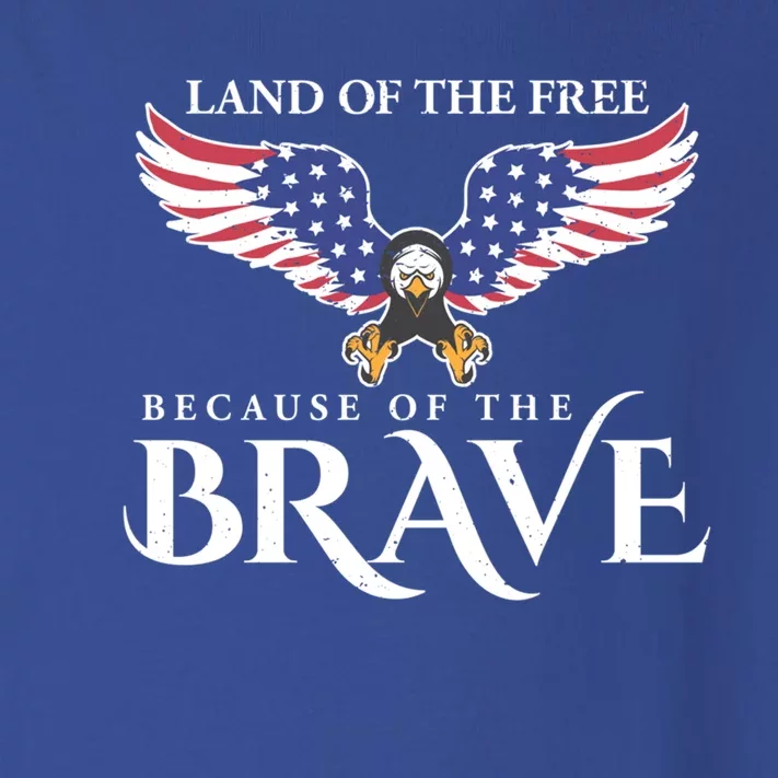 Land Of The Free Because Of The Brave Patriot Usa Gift Toddler Long Sleeve Shirt