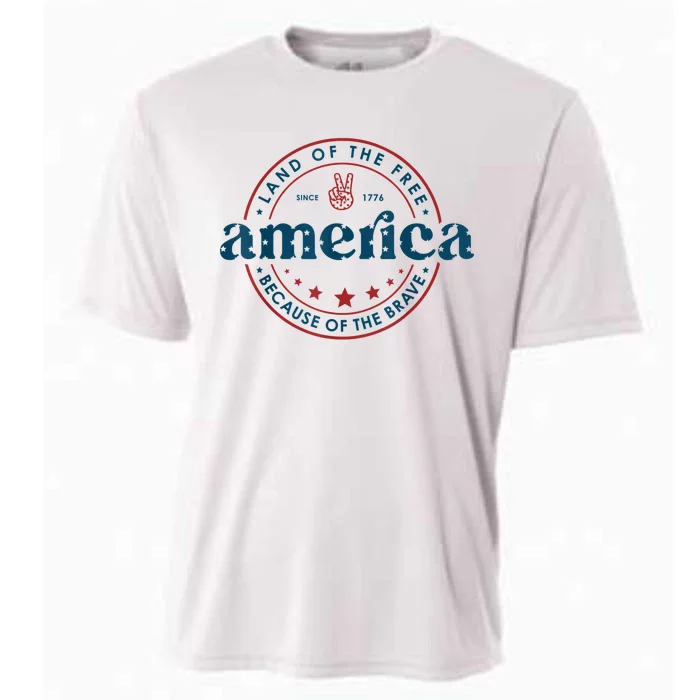 Land Of The Free Because Of The Brave America Since 1776 Cooling Performance Crew T-Shirt