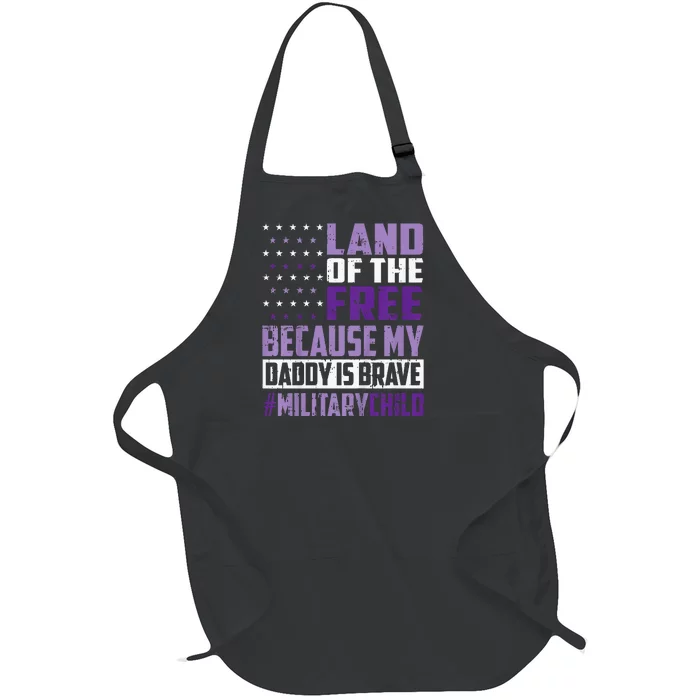 Land Of The Free Because My Daddy Is Brave Full-Length Apron With Pocket