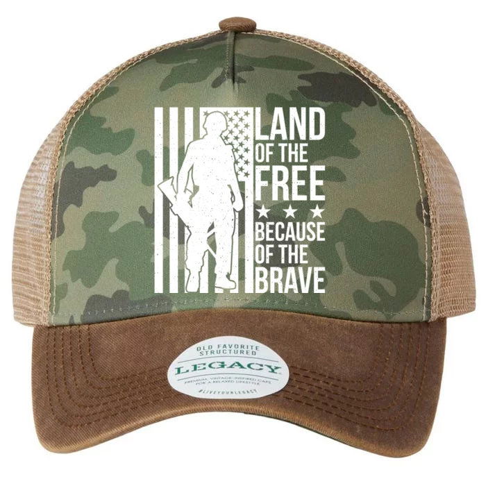 Land Of The Free Because Of The Brave Memorial Day Gift Legacy Tie Dye Trucker Hat