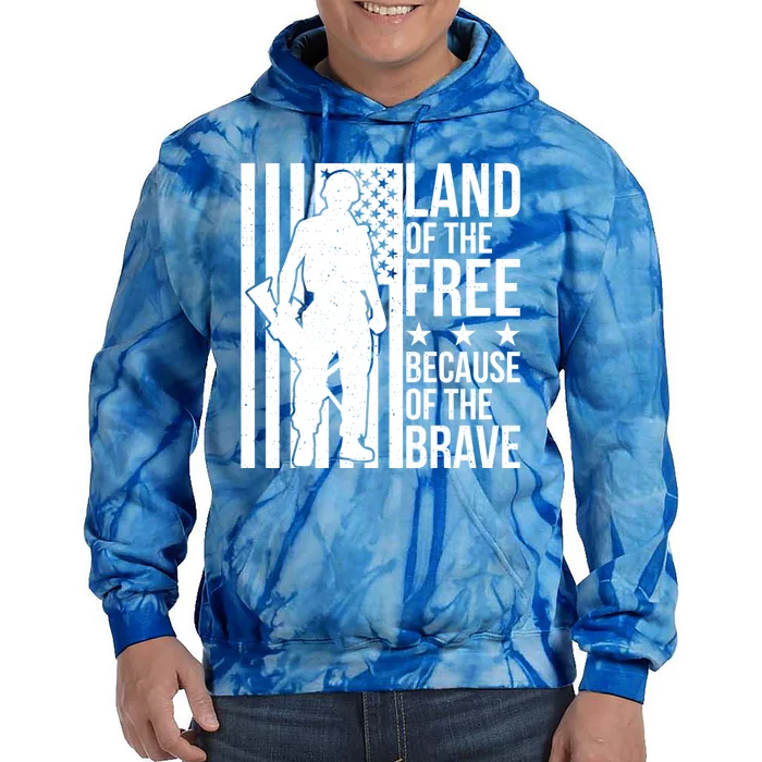 Land Of The Free Because Of The Brave Memorial Day Gift Tie Dye Hoodie