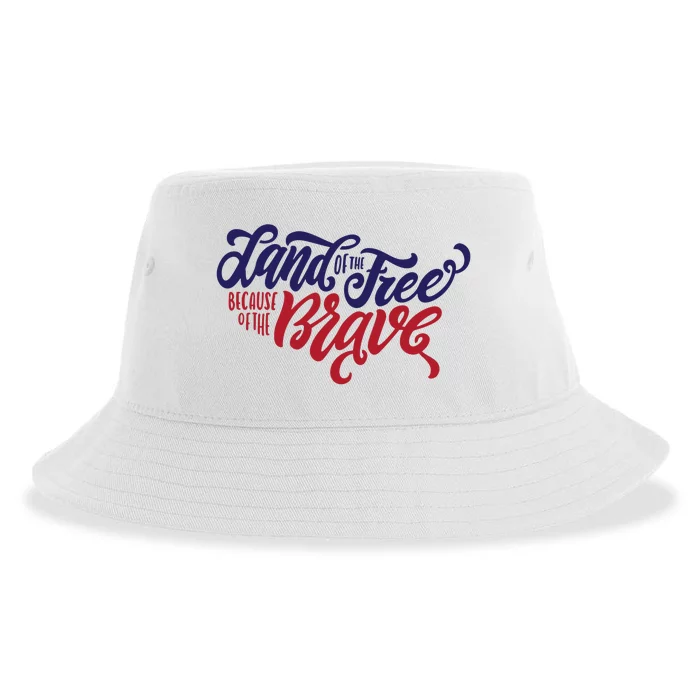 Land of the Free Because of the Brave Sustainable Bucket Hat