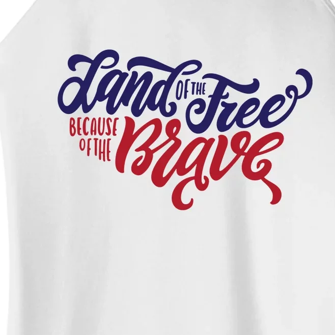 Land of the Free Because of the Brave Women’s Perfect Tri Rocker Tank