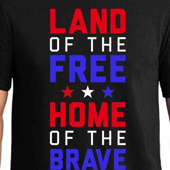 Land Of The Free Home Of The Brave Flag Patriotic Great Gift Pajama Set