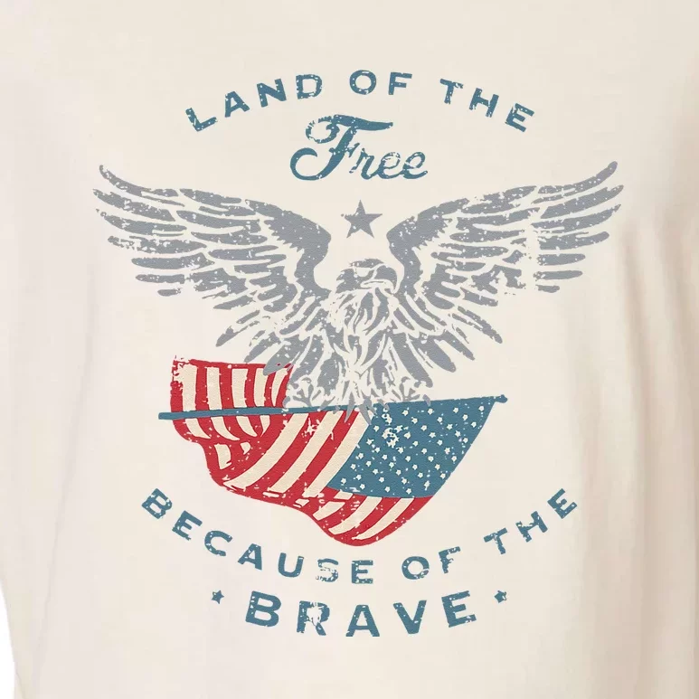 Land of the Free America Eagle 4th of July Gifts Garment-Dyed Women's Muscle Tee