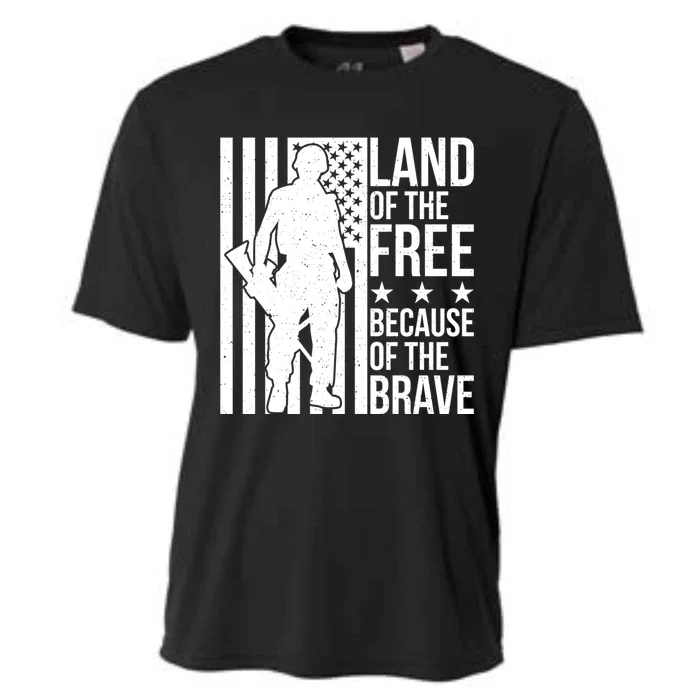 Land Of The Free Because Of The Brave Memorial Day Gift Cooling Performance Crew T-Shirt