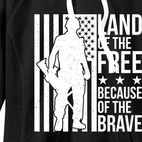 Land Of The Free Because Of The Brave Memorial Day Gift Women's Fleece Hoodie