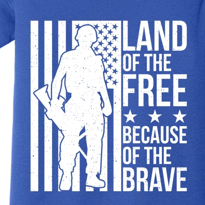 Land Of The Free Because Of The Brave Memorial Day Gift Baby Bodysuit