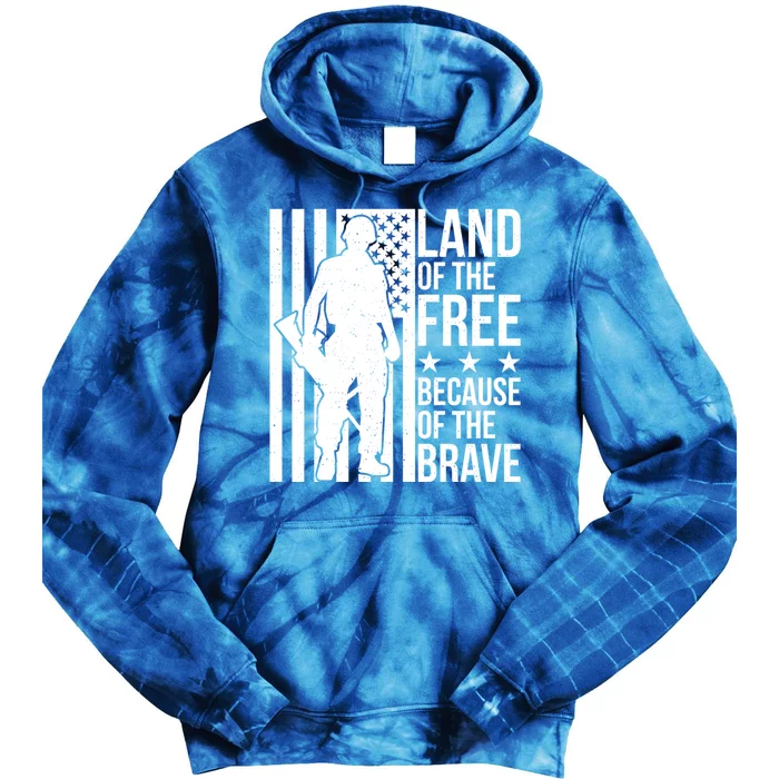 Land Of The Free Because Of The Brave Memorial Day Gift Tie Dye Hoodie