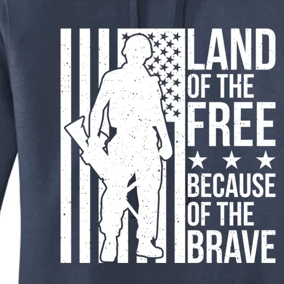 Land Of The Free Because Of The Brave Memorial Day Gift Women's Pullover Hoodie