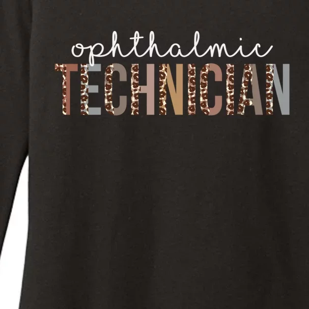 Leopard Ophthalmic Technician Appreciation Healthcare Worker Gift Womens CVC Long Sleeve Shirt