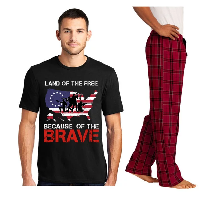 Land Of The Free Because Of The Brave Betsy Ross Flag Gift Pajama Set