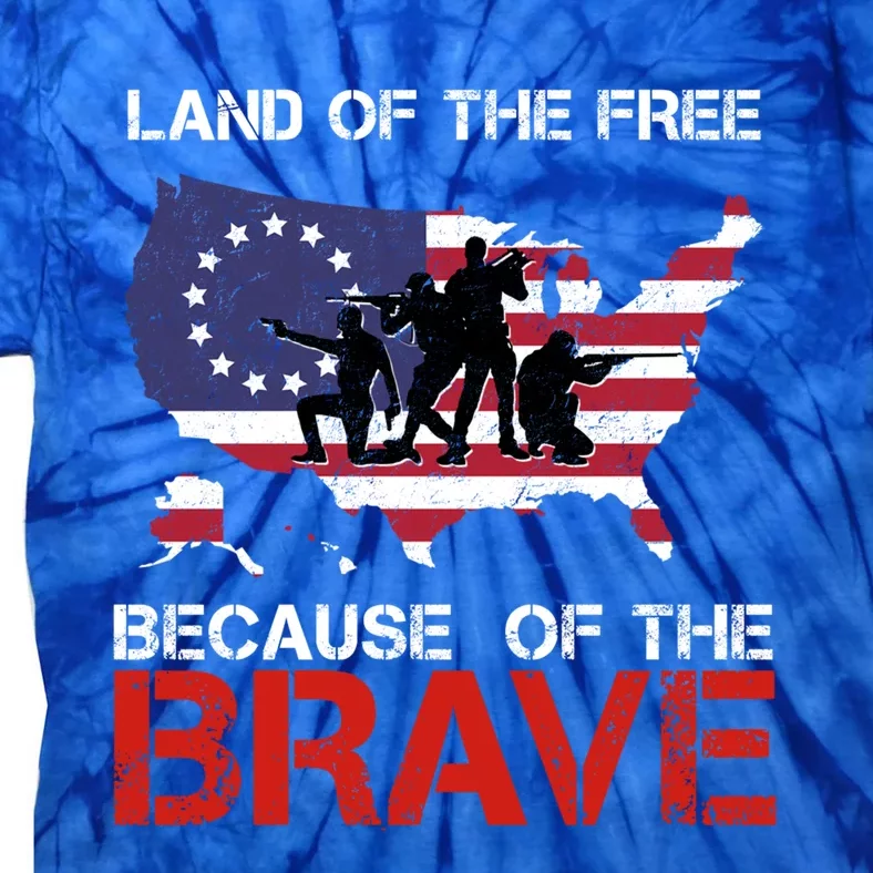 Land Of The Free Because Of The Brave Betsy Ross Flag Gift Tie-Dye T-Shirt