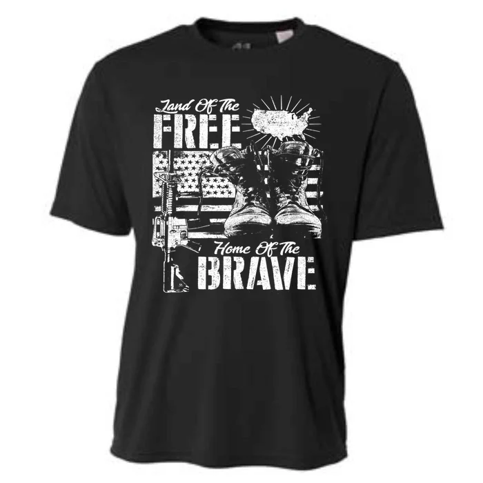 Land Of The Free Home Of The Brave Funny Gift Cooling Performance Crew T-Shirt