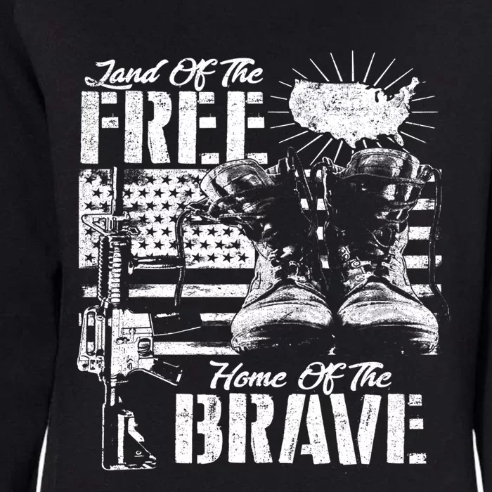 Land Of The Free Home Of The Brave Funny Gift Womens California Wash Sweatshirt