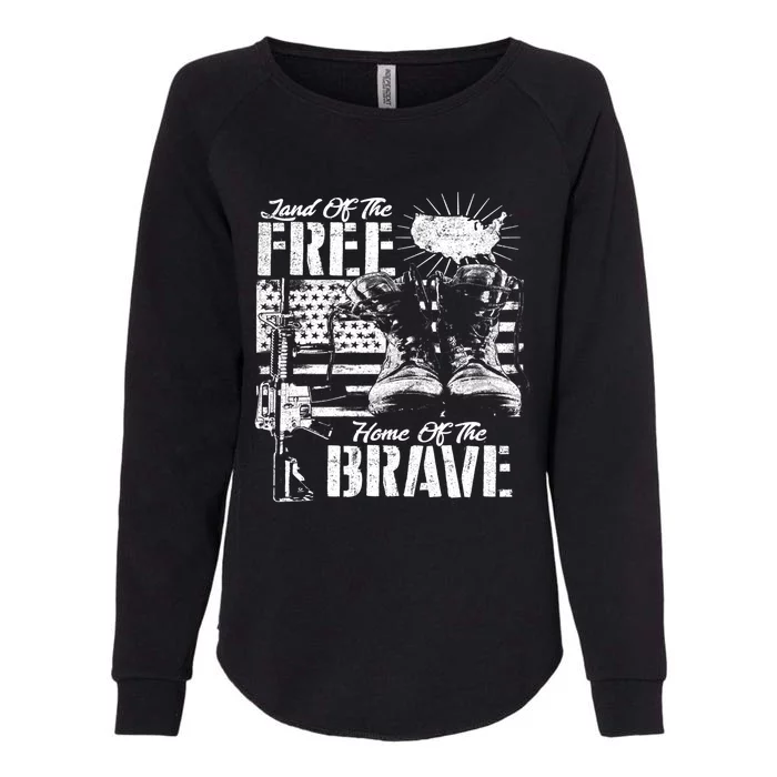 Land Of The Free Home Of The Brave Funny Gift Womens California Wash Sweatshirt