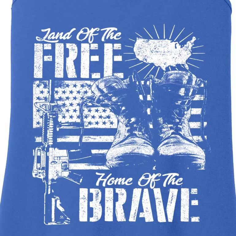 Land Of The Free Home Of The Brave Funny Gift Ladies Essential Tank