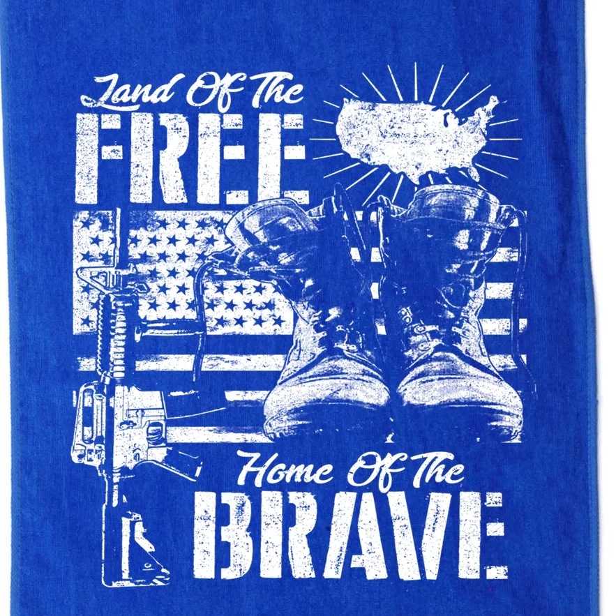 Land Of The Free Home Of The Brave Funny Gift Platinum Collection Golf Towel