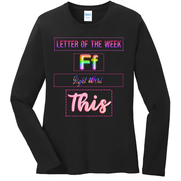 Letter Of The Week Ff Sight Word This Ladies Long Sleeve Shirt