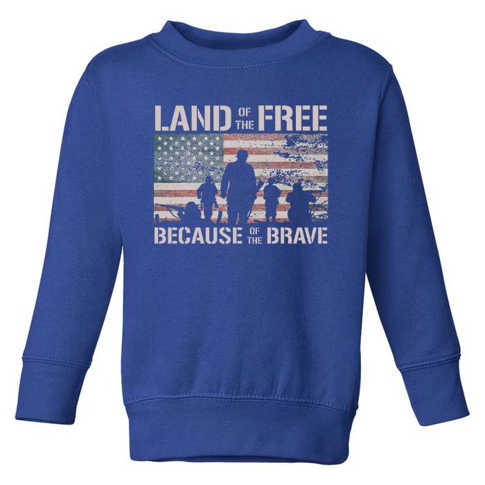 Land Of The Free Because Of The Brave Toddler Sweatshirt