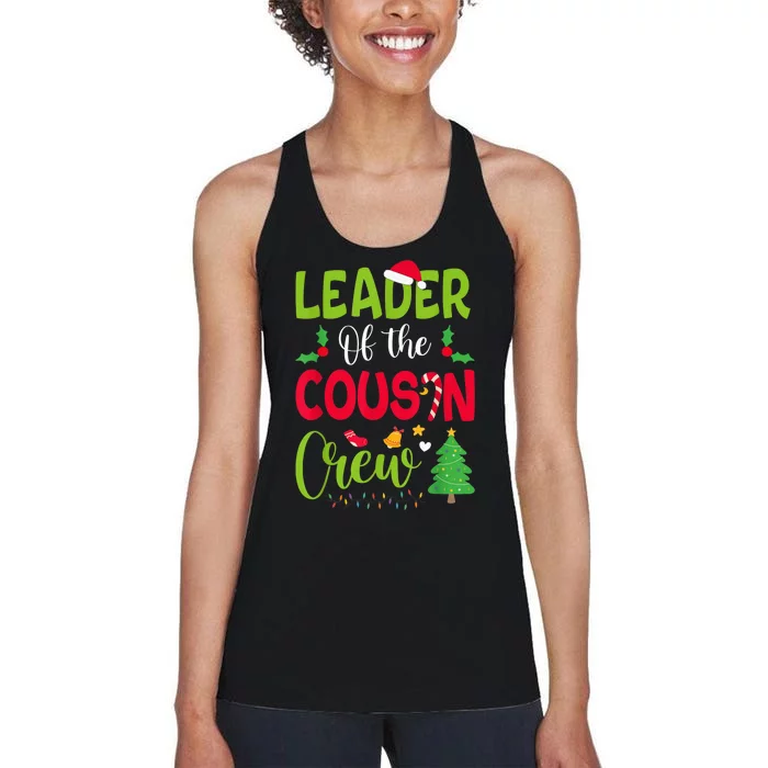 Leader of the Cousin Crew Christmas family Xmas Women's Racerback Tank