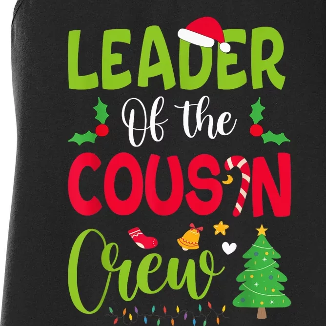 Leader of the Cousin Crew Christmas family Xmas Women's Racerback Tank