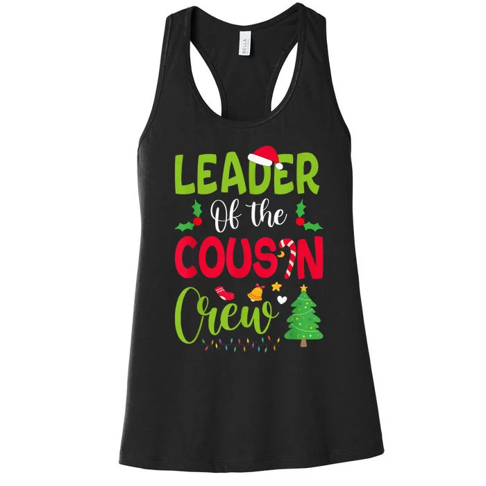 Leader of the Cousin Crew Christmas family Xmas Women's Racerback Tank