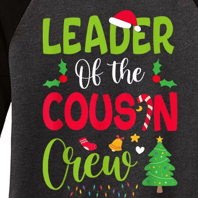 Leader of the Cousin Crew Christmas family Xmas Women's Tri-Blend 3/4-Sleeve Raglan Shirt