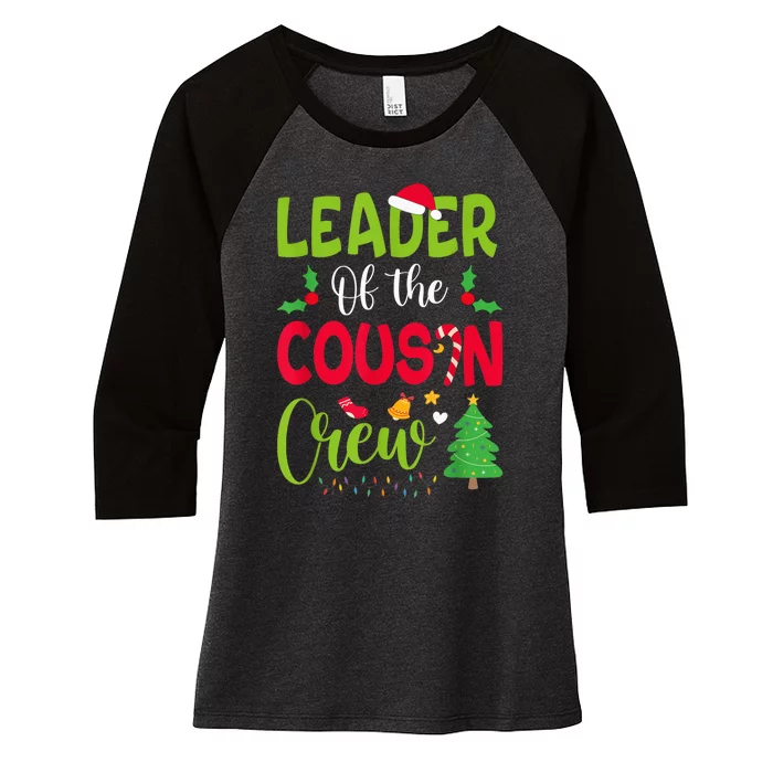 Leader of the Cousin Crew Christmas family Xmas Women's Tri-Blend 3/4-Sleeve Raglan Shirt