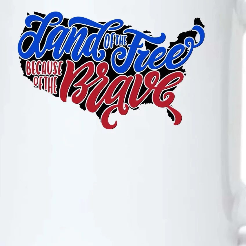 Land Of The Free Because Of The Brave USA America Black Color Changing Mug