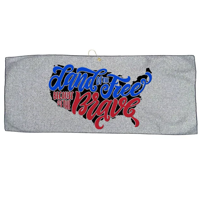 Land Of The Free Because Of The Brave USA America Large Microfiber Waffle Golf Towel