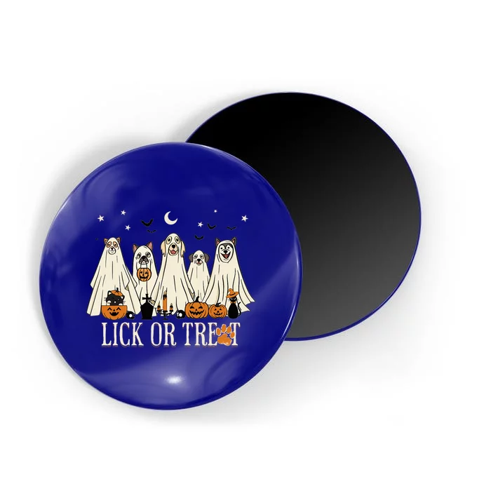 Lick Or Treat Funny Ghost Dog Cute Halloween Dog Lover Magnet