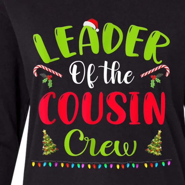 Leader Of The Cousin Crew Funny Christmas Matching Family Womens Cotton Relaxed Long Sleeve T-Shirt