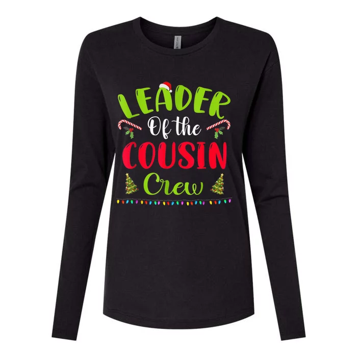 Leader Of The Cousin Crew Funny Christmas Matching Family Womens Cotton Relaxed Long Sleeve T-Shirt